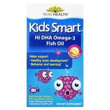 Load image into Gallery viewer, Kids Smart, Hi DHA-Omega 3 Fish Oil, Great Tasting Fruit Flavor, 30 Chewable Burstlets
