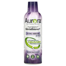 Load image into Gallery viewer, Aurora Nutrascience Mega-Liposomal Glutathione+, Plus Vitamin C, Organic Fruit 750 mg, 16 fl oz (480 ml)
