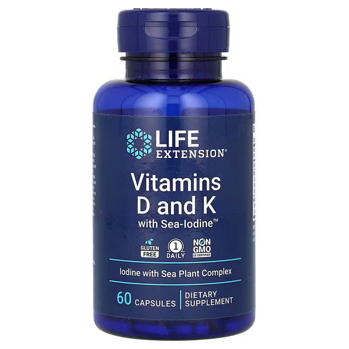 Vitamins D and K with Sea-Iodine, Life Extension, 60 capsules