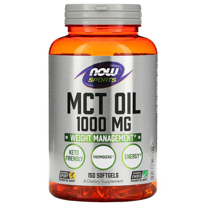 MCT OIL 1000MG, NOW SPORTS, 150 Softgels