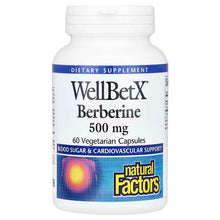 Load image into Gallery viewer, Natural Factors WellBetX Berberine  500 mg 60 Vegetarian Capsules
