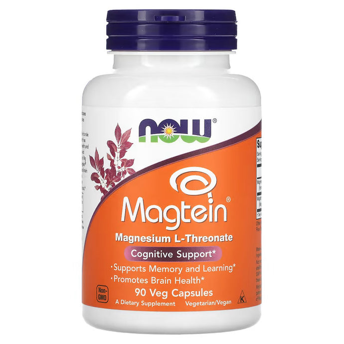 Magtein, Magnesium L-Threonate NOW 90 Veg Capsules