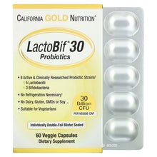 Load image into Gallery viewer, California Gold Nutrition Lactobif Probiotics 30 Billion CFU (60 capsules)
